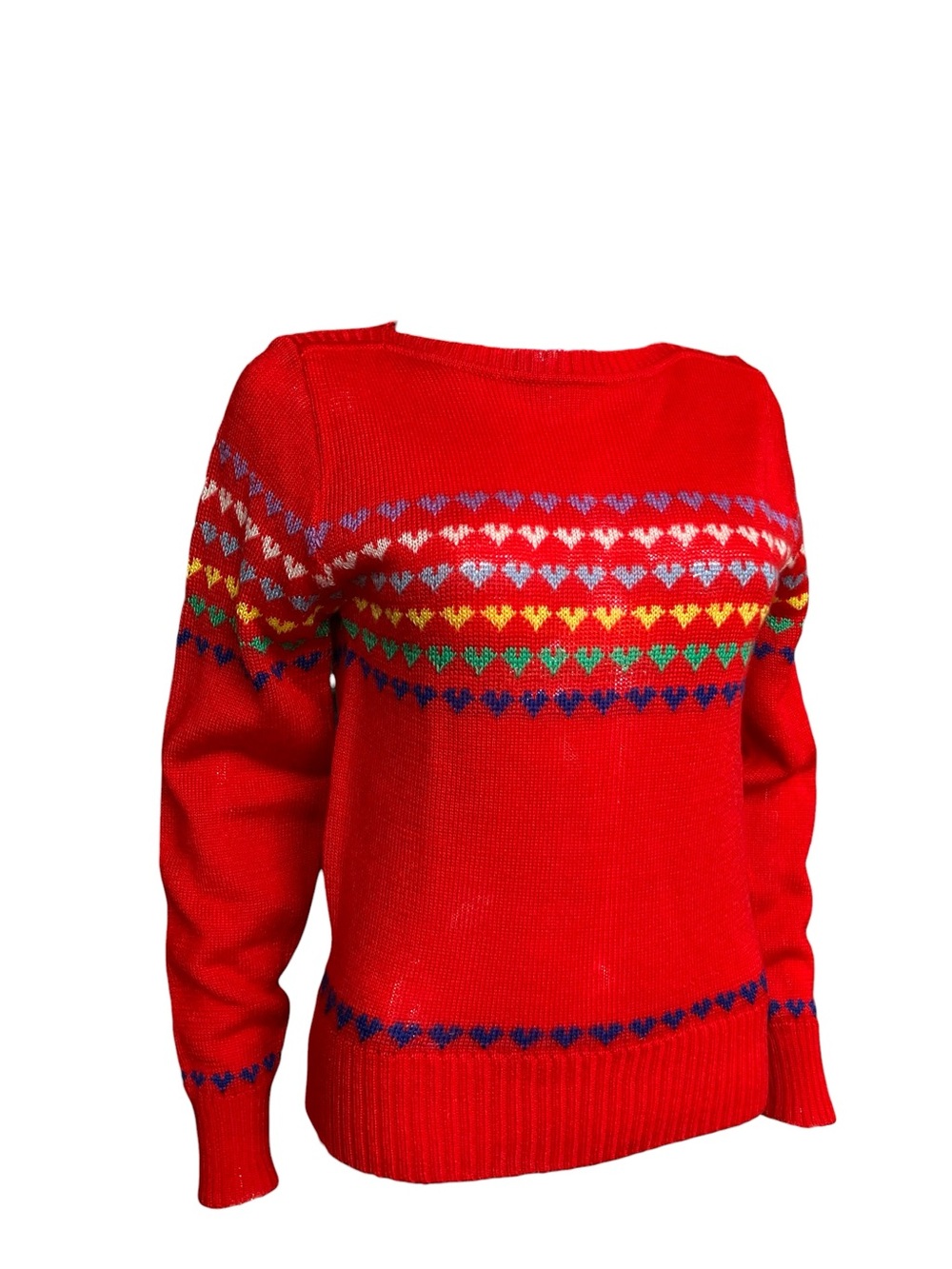 Red Heart-Pattern Women's Sweater